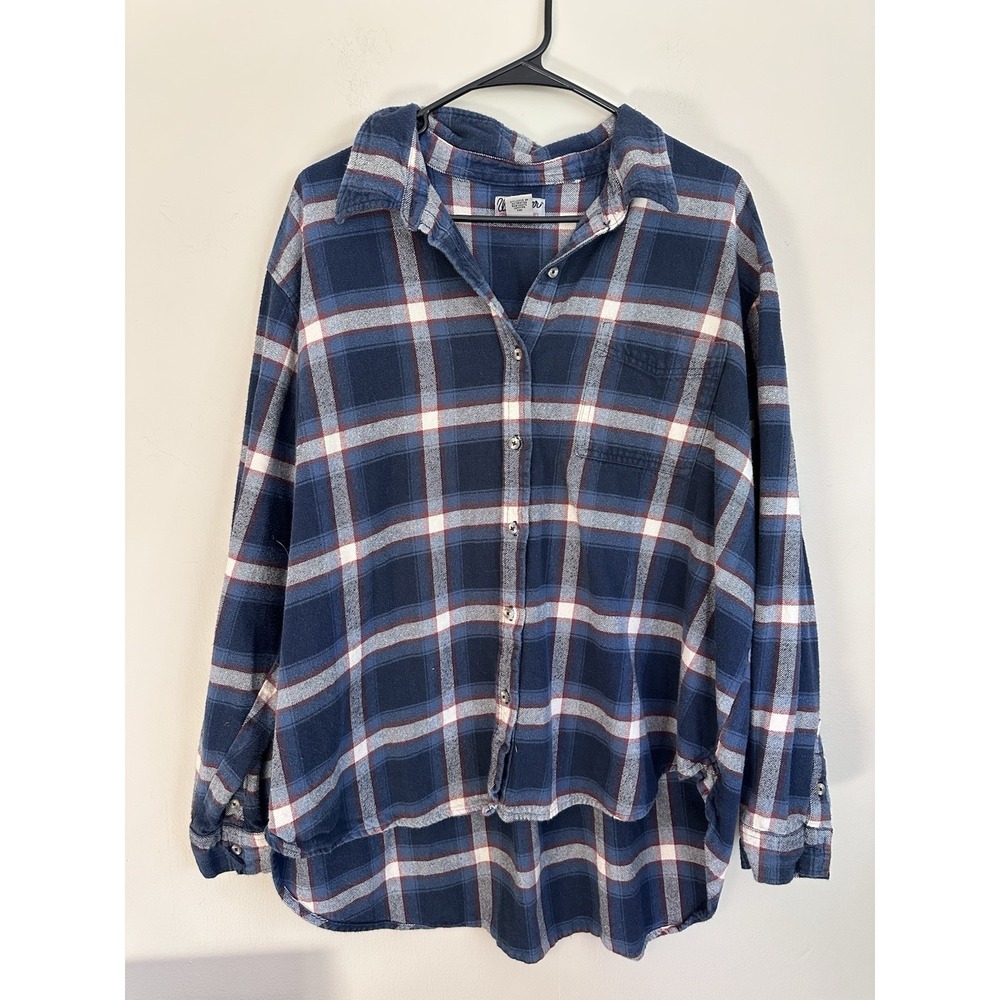 Wrangler Wrancher Men's Shirt 2XL Blue Plaid‎ Flannel Soft Rodeo Cowboy Made USA